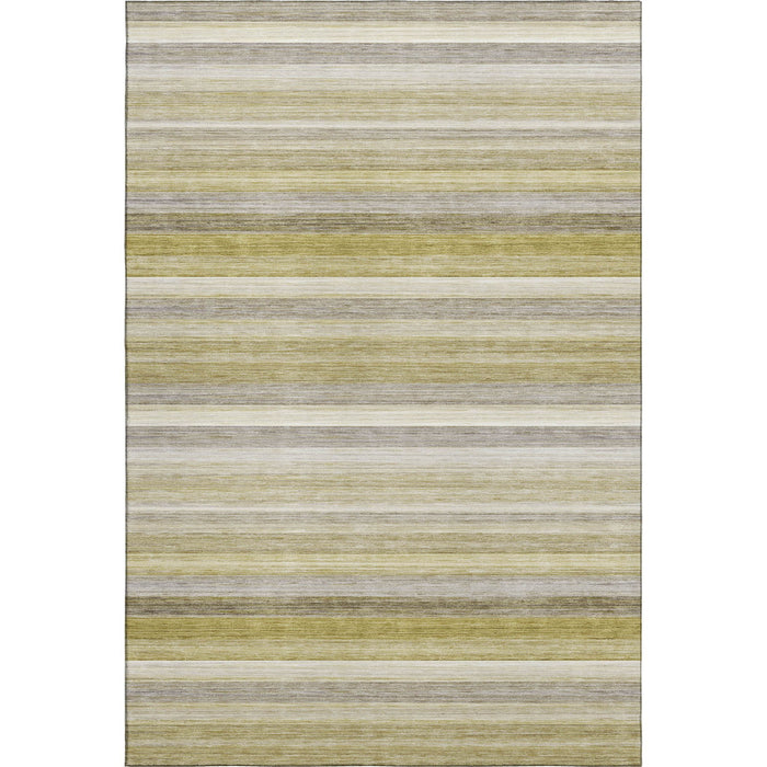 10' X 14' Striped Washable Area Rug With UV Protection (648064) - Wheat / Gray / Ivory