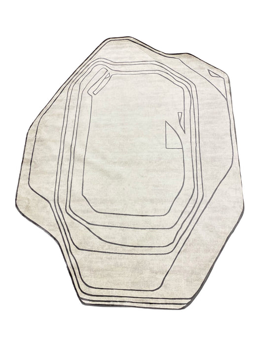 7' X 9' Abstract Area Rug (722641) - Black / Cream