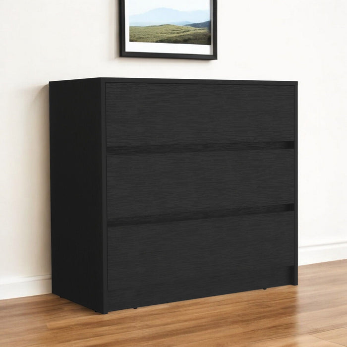 34" Three Drawer Dresser - Black