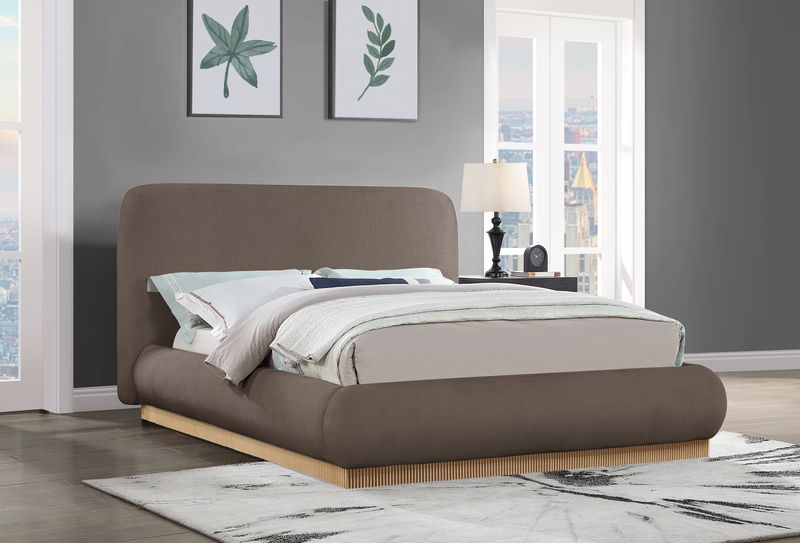 Rigby - Linen Bed With Natural Base