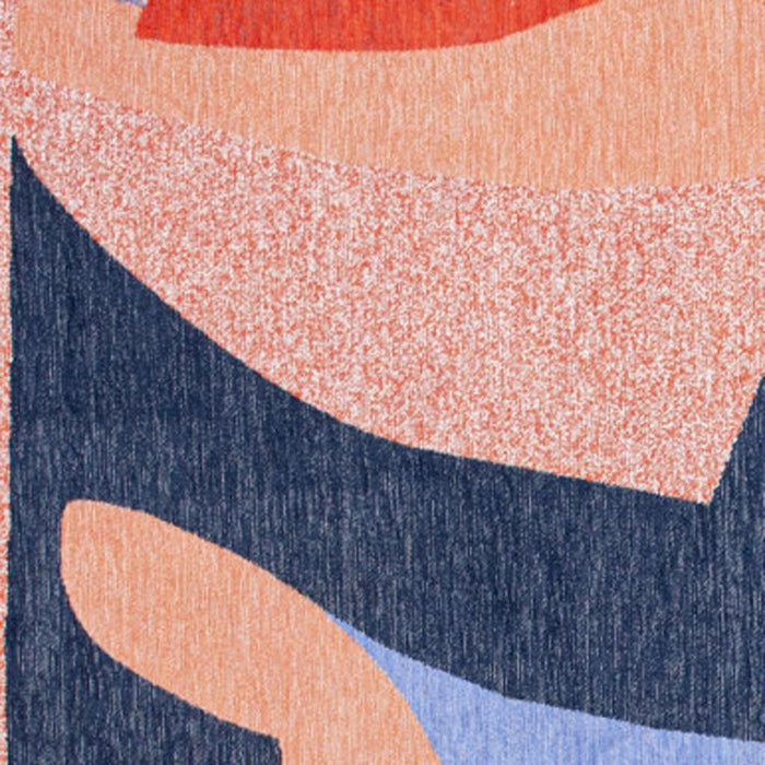 8' X 11' Abstract Washable Area Rug (552003) - Blue / Red