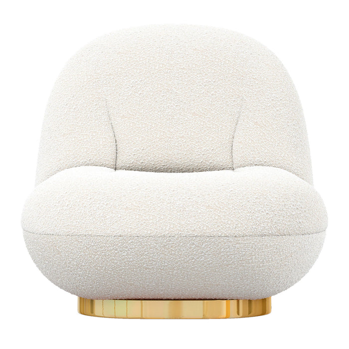 Boucle Accent Chair - White And Gold