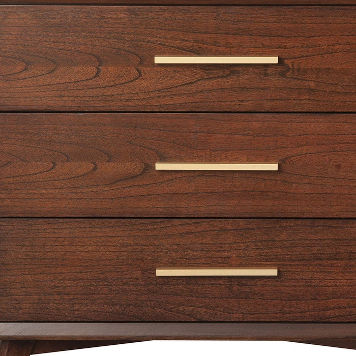 36" Solid Wood Three Drawer Dresser - Brown