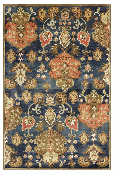 9' x 13' Hand Tufted Floral Indoor Area Rug - Navy Blue
