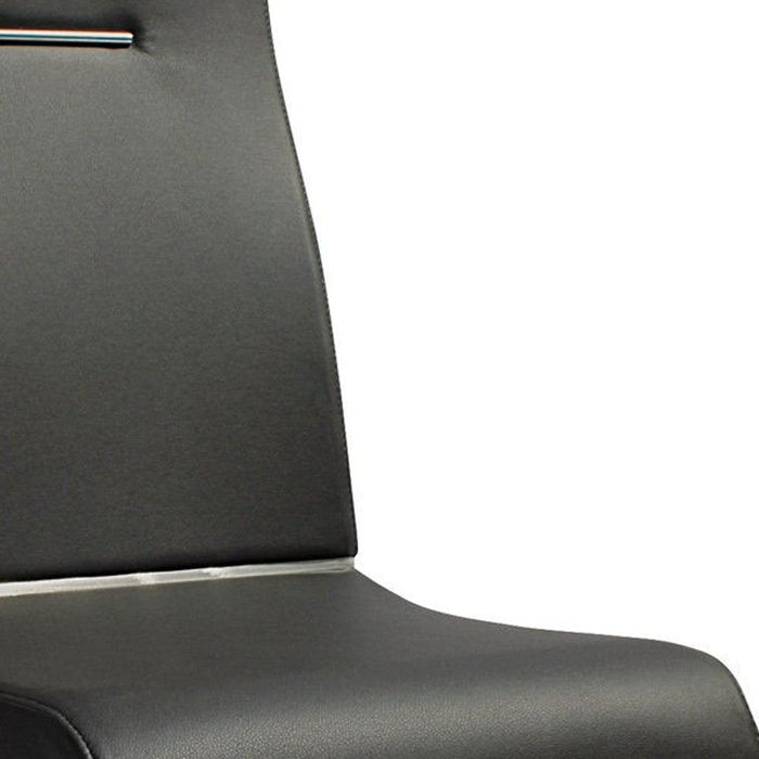 Faux Leather Upholstered Dining Side Chairs (Set of 2) - Silver / Black