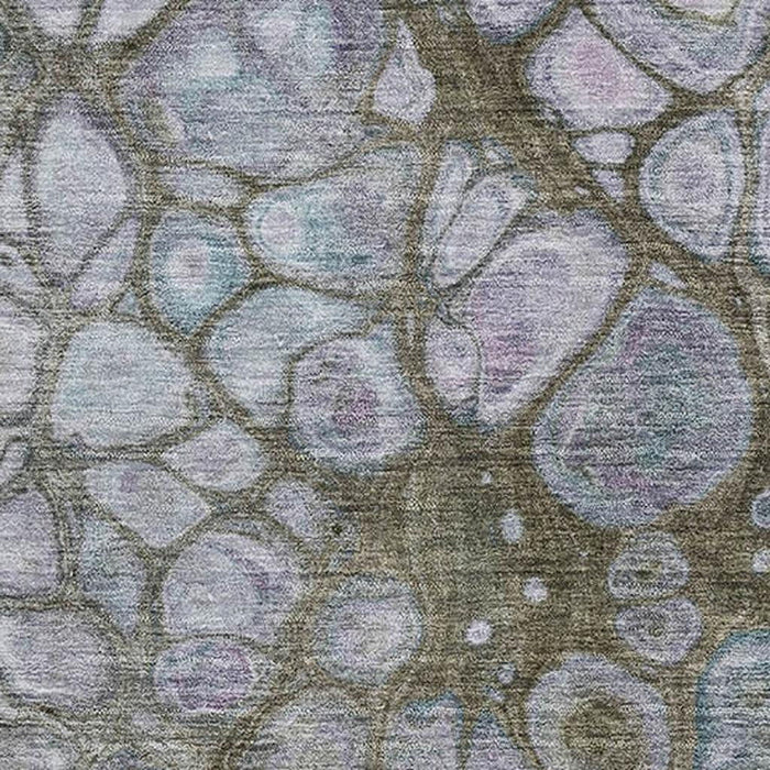 10' X 14' Abstract Washable Area Rug With UV Protection (708838) - Brown / Blue / Gray