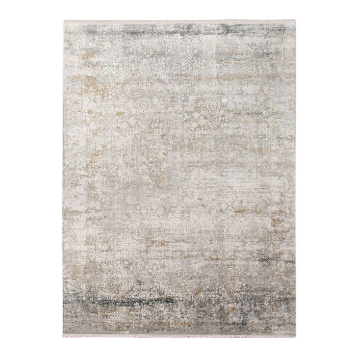 8' X 12' Medallion Area Rug With Fringe - Gray