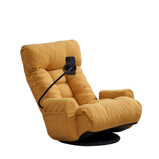 Giga adjustable swivel lounge chair with 360-degree rotation and headrest support, featuring a comfortable reclining design.