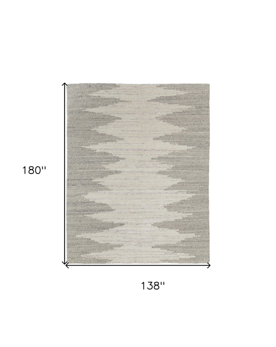 12' x 15' Ombre Hand Woven Area Rug - Gray And Ivory
