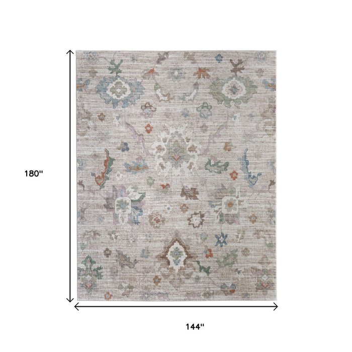 12' X 15' Abstract Distressed Area Rug - Tan