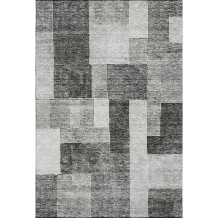 10' X 14' Geometric Washable Area Rug With UV Protection (688243) - Pewter / Gray / Silver
