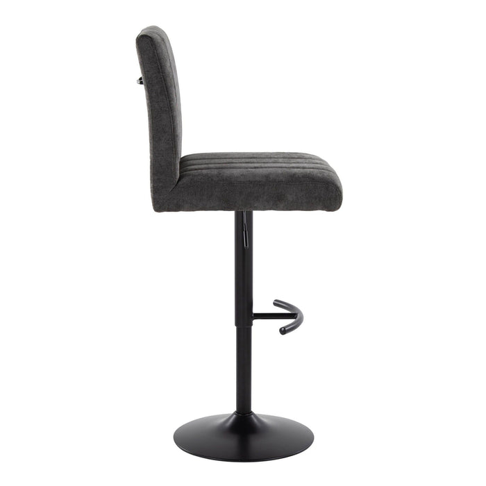 Hannah - Adjustable Barstool With Rounded T Footrest (Set of 2) - Black Metal