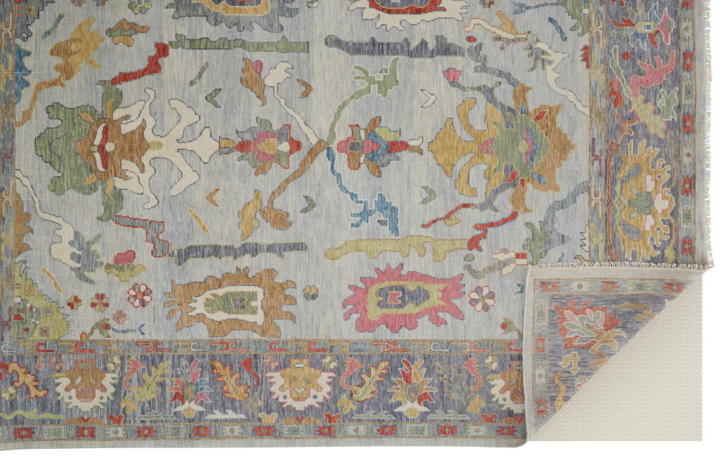 6' X 9' Wool Oriental Hand Knotted Area Rug With Fringe - Gray And Gold