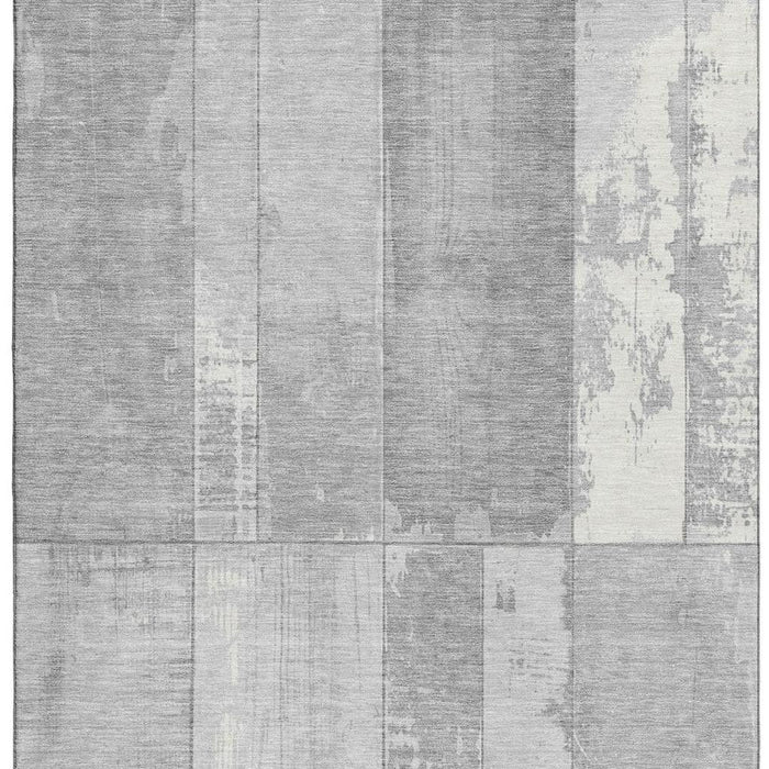 10' X 14' Geometric Washable Area Rug With UV Protection (706547) - Gray / Silver