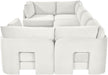 Meridian Furniture Hammond velvet performance fabric 6-piece U-shaped sectional sofa with plush cushions and modern design.