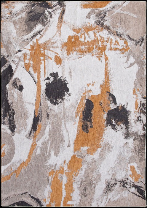 8' x 11' Abstract Non Skid Area Rug - Gray And White