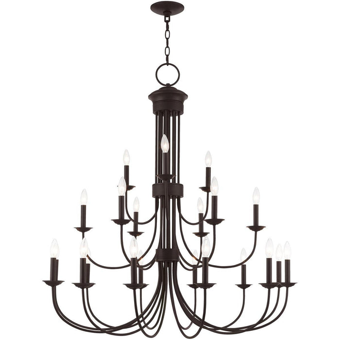 44" Multi Light Dimmable Chandelier With Shades - Bronze