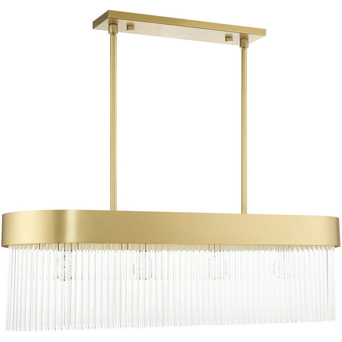 19" Four Light Dimmable Chandelier With Shades - Gold