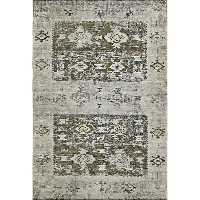 10' X 14' Southwestern Washable Area Rug With UV Protection (696422) - Brown / Taupe / Beige