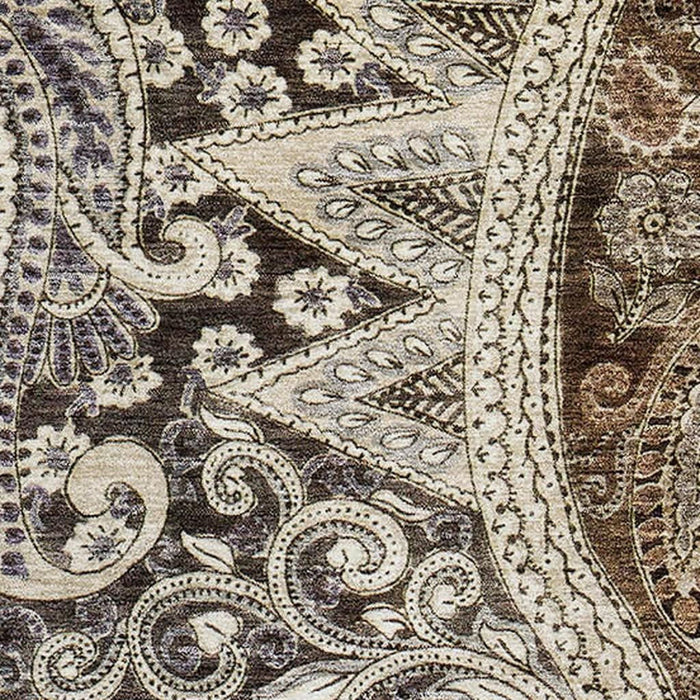 10' X 14' Paisley Washable Area Rug With UV Protection (683740) - Brown / Beige / Taupe
