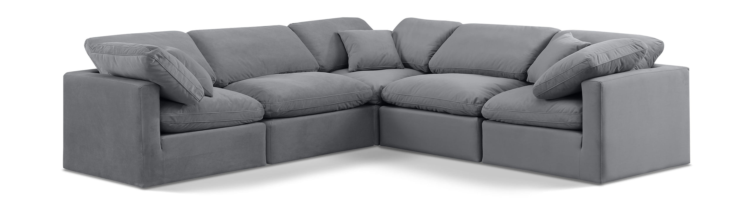 Indulge - Velvet 5 Piece Modular Corner Sectional