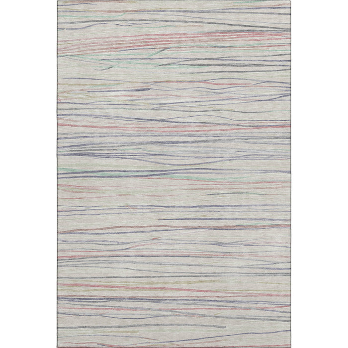 10' X 14' Striped Washable Area Rug With UV Protection (694707) - Beige / Pink / Purple