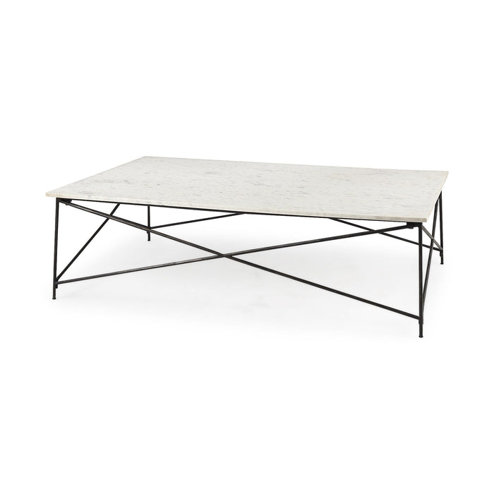 35" Metal Coffee Table - White
