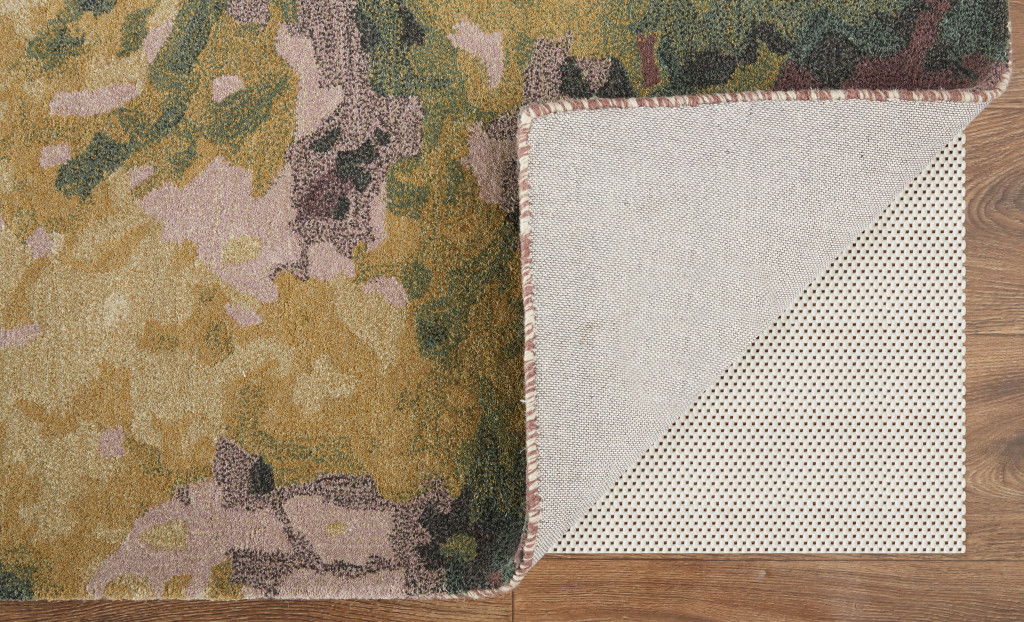 9' x 12' Wool Abstract Shag Hand Tufted Area Rug - Green And Black