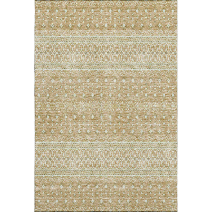 10' X 14' Tribal Washable Area Rug With UV Protection (657167) - Copper / Ivory