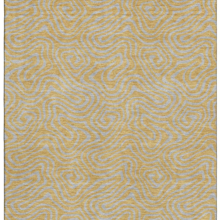 10' X 14' Abstract Washable Area Rug With UV Protection (680957) - Gold / Ivory