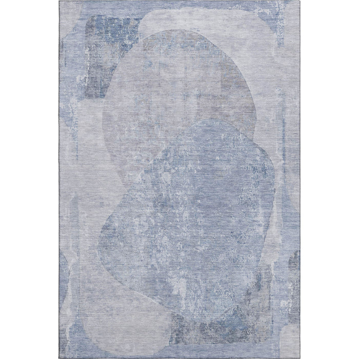10' X 14' Abstract Washable Area Rug With UV Protection (695552) - Sky Blue / Gray / Silver