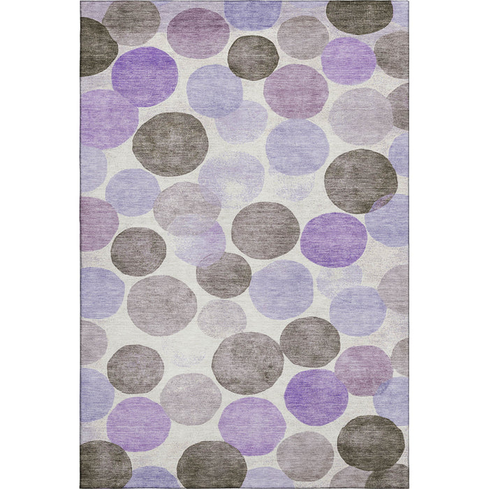 10' X 14' Geometric Washable Area Rug With UV Protection (707413) - Purple / Brown / Ivory