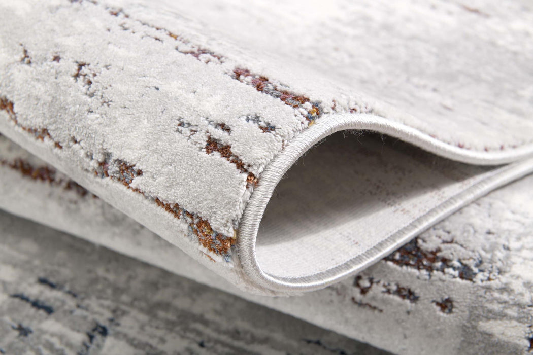 9' x 12' Abstract Washable Non Skid Area Rug - Gray