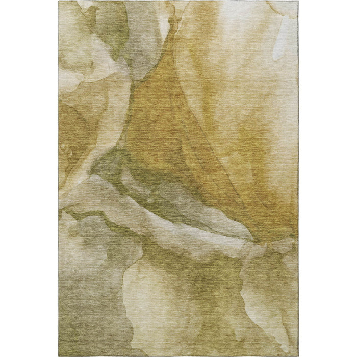 10' X 14' Abstract Washable Area Rug With UV Protection (708637) - Wheat / Gray / Beige
