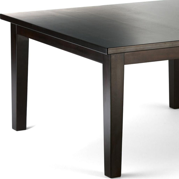 Solid Wood Frame Base Square Dining Table - Brown