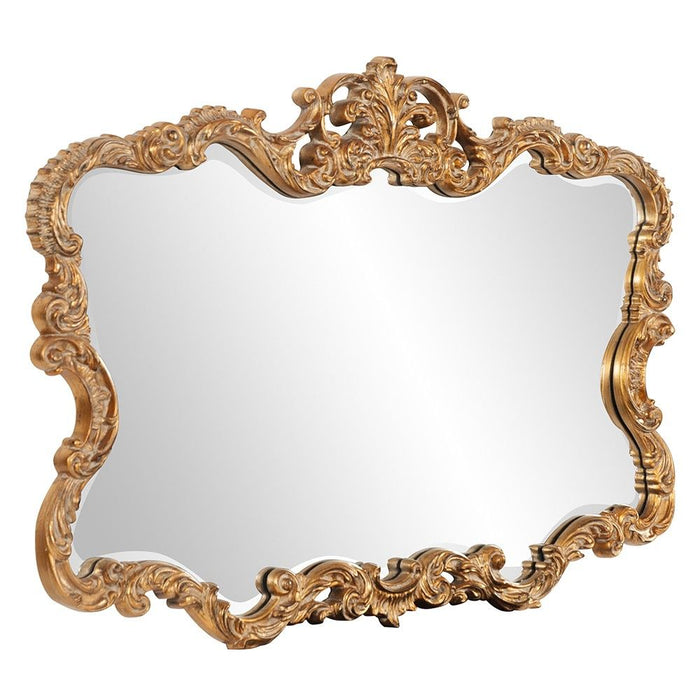 27" Ornate Scroll Framed Accent Mirror - Gold