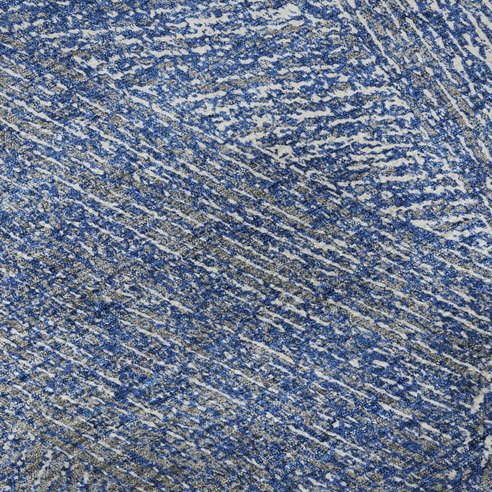 10' X 14' Abstract Washable Area Rug With UV Protection (678167) - Navy Blue / Ivory