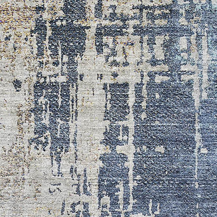 10' X 14' Abstract Washable Area Rug With UV Protection - Navy Blue