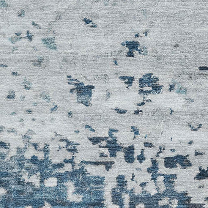 10' X 14' Abstract Washable Area Rug With UV Protection (699652) - Denim Blue / Gray / Sky Blue