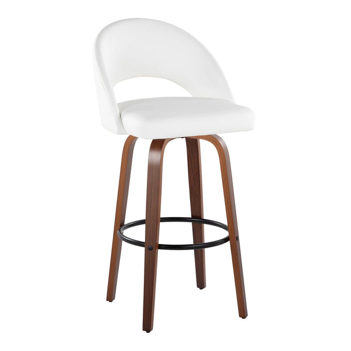 Renee - Upholstered Fixed-Height Barstool (Set of 2) - Walnut Wood Base