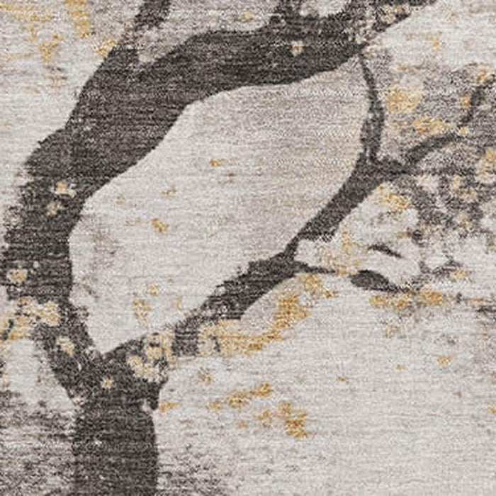 10' X 14' Floral Washable Area Rug With UV Protection (701617) - Beige / Gold / Charcoal