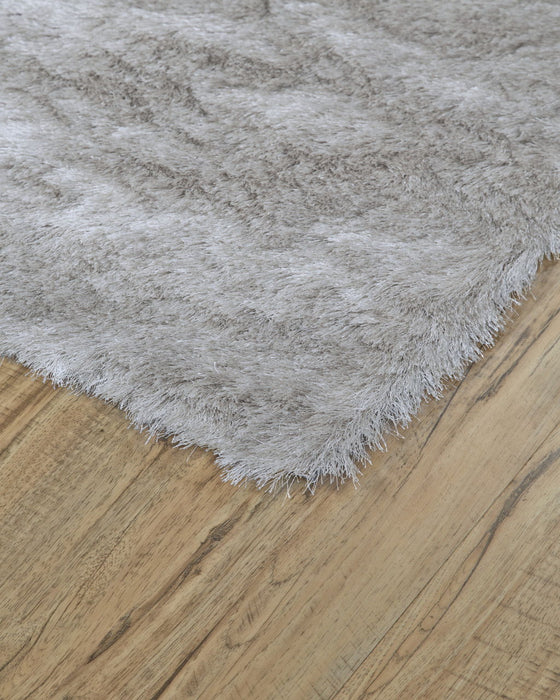 8' x 10' Shag Tufted Handmade Area Rug - Gray And Silver