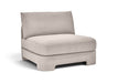 Velvet performance fabric armless upholstered chair by Meridian Furniture, showcasing a modern stationary design with plush velvet texture.