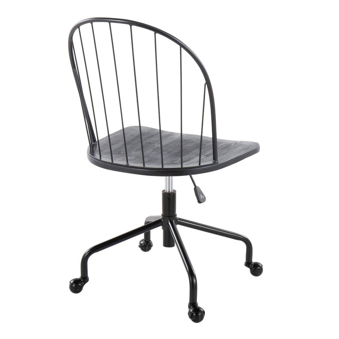 Riley - Adjustable High Back Office Chair - Black Metal And Black Wood