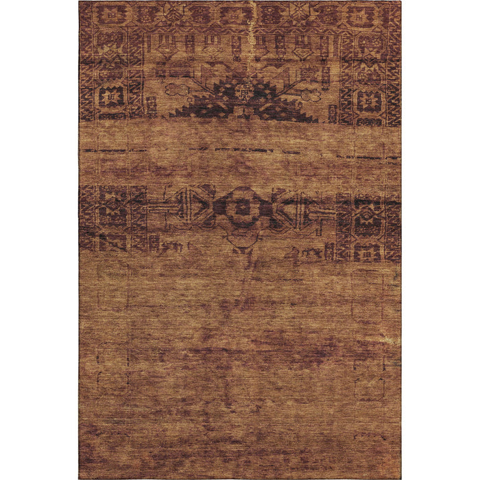 10' X 14' Oriental Washable Area Rug With UV Protection (695960) - Rust / Chocolate