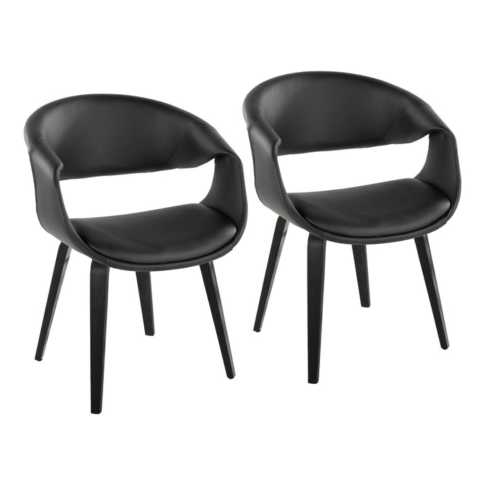 Curvo - Upholstered Chair (Set of 2) - Black Wood Legs