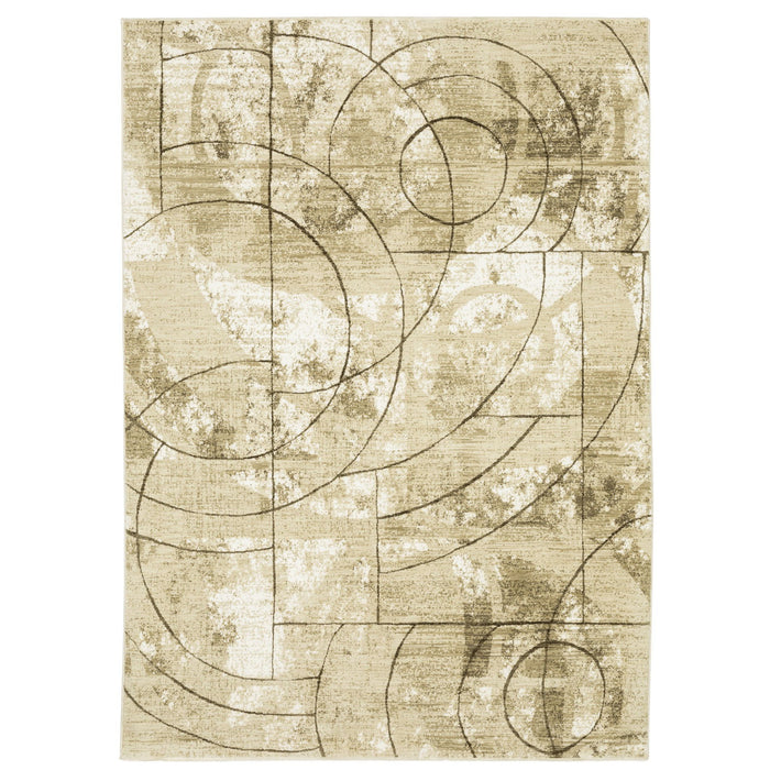 10' X 13' Geometric Area Rug - Beige And Brown