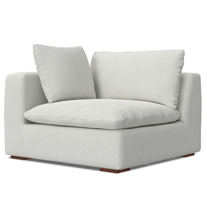 125" 2 Piece Living Room Set Fabric Sofa With Ottoman With Brown Legs - Gray