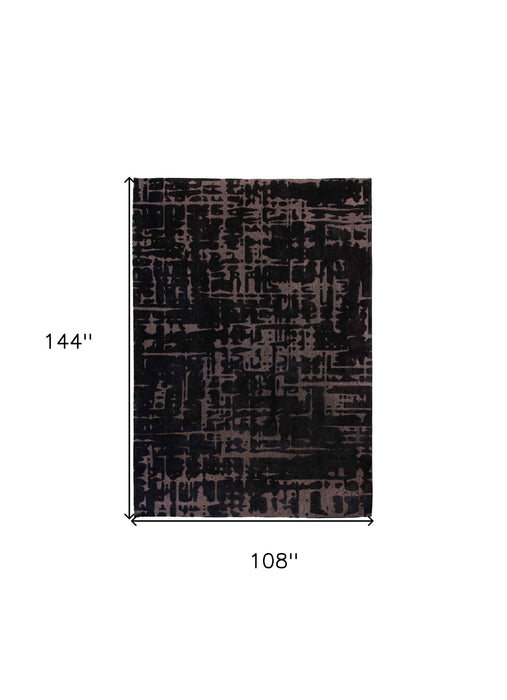 9' X 13' Abstract Washable Area Rug (548686) - Black / Gray