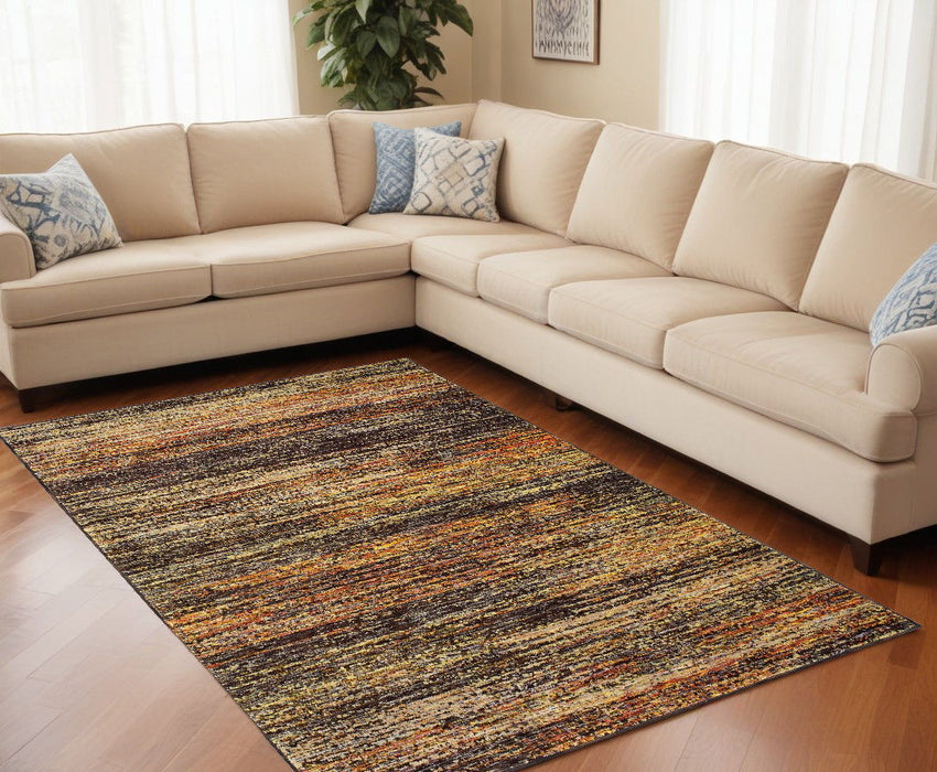 8' x 10' Abstract Area Rug - Gold And Slate